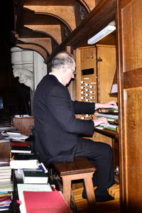 Organ console St Paul's Oswaldtwistle, Lancs.